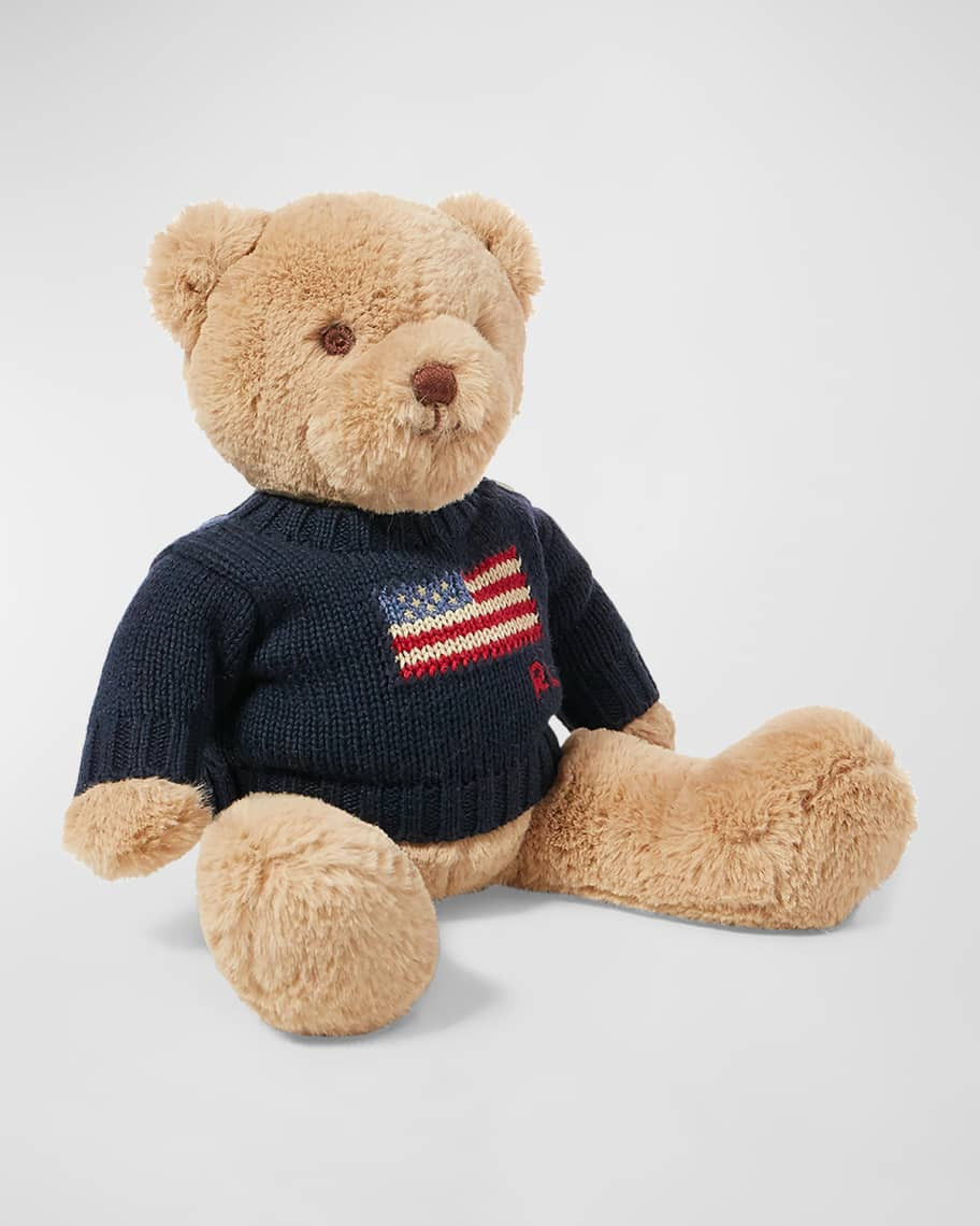 Kid's Small Flag Sweater Plush Polo Teddy Bear | Neiman Marcus