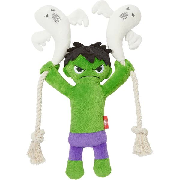 Marvel 's Halloween Hulk Plush with Rope Squeaky Dog Toy, Medium/Large | Chewy.com