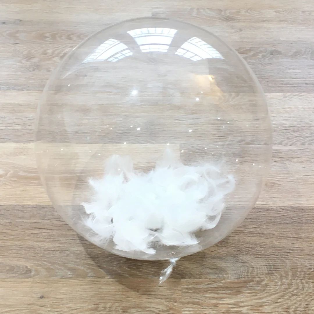24" Giant White Feather Bubble Orb Balloon | Etsy (US)