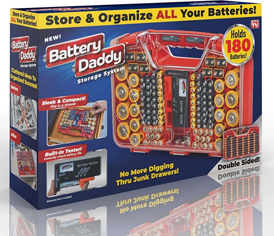 Ontel Battery Daddy - Battery Organizer Storage Case with Tester, Stores & Protects Up to 180 Bat... | Amazon (US)