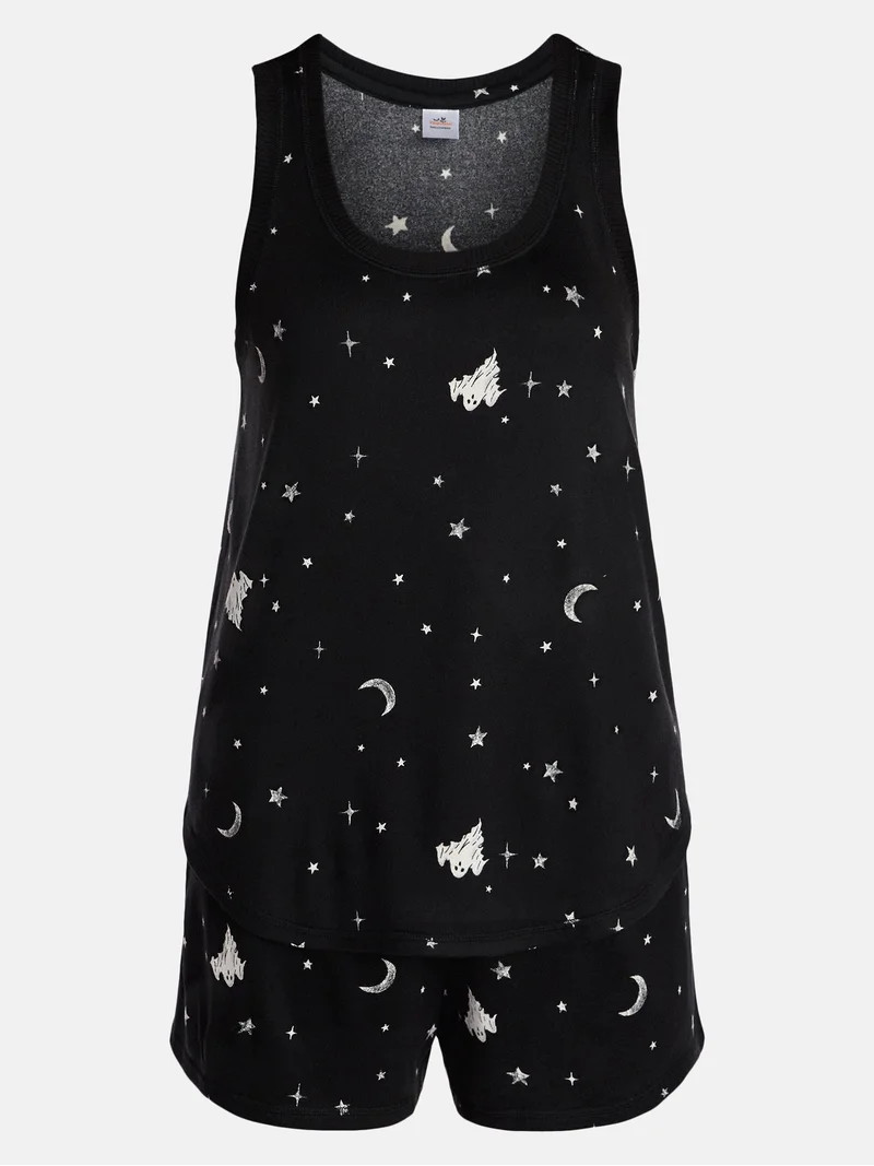 Halloween Women's Hacci Knit Tank Top and Shorts Pajama Set from Way to Celebrate, 2-Piece, Sizes... | Walmart (US)