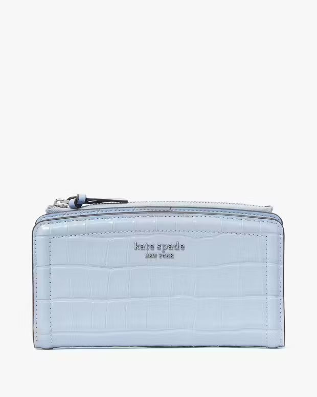 Knott Croc-embossed Zip Slim Wallet | Kate Spade (US)