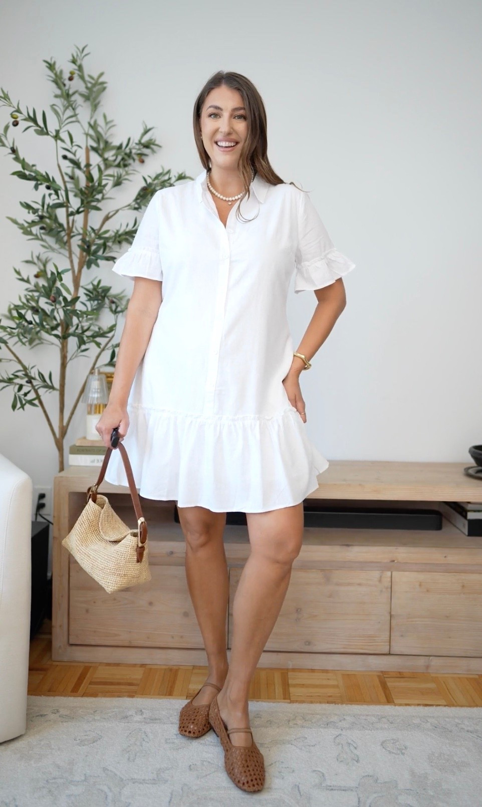 The perfect little white dress for warm summer days. The ruffle details, crisp cotton, woven flats, and straw bag give it that effortless coastal-chic feel that works for brunch, vacation, or dinner.

white summer dress, little white dress, coastal outfit, vacation style, summer outfit, woven flats, Amazon fashion

#LTKWorkwear #LTKWedding #LTKSeasonal