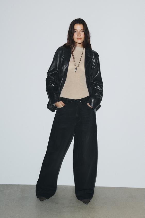 TRF MID-RISE FOLDED WAIST JEANS | Zara US