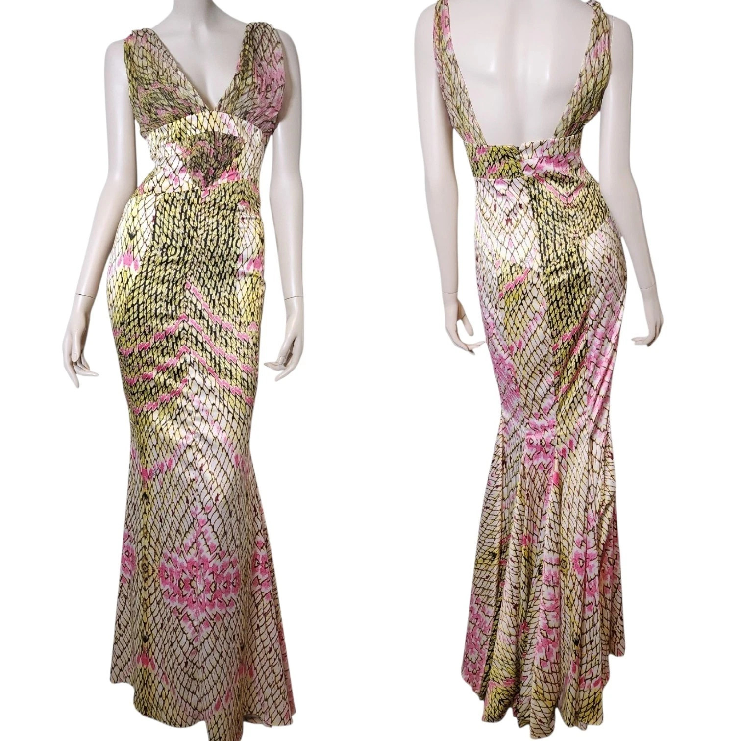 Vintage Rare Roberto Cavalli Mermaid Maxi Dress Archive Designer  | eBay UK | eBay UK