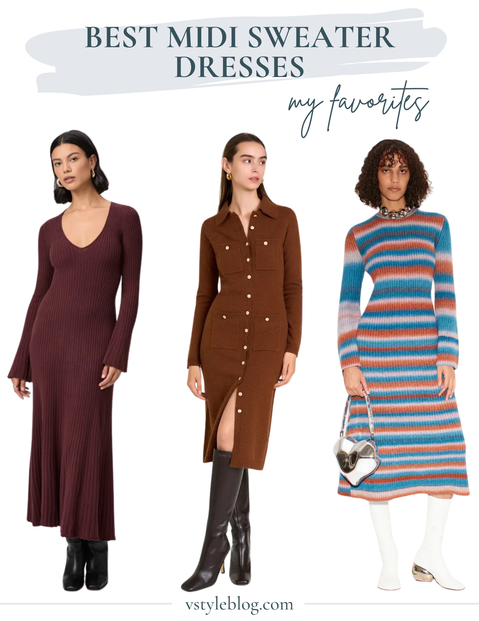 Best Midi Sweater Dresses for Winter: PAIGE v-neck sweater dress, Simon Miller knit dress, WAYF midi sweater dress 

 

#LTKSeasonal #LTKStyleTip