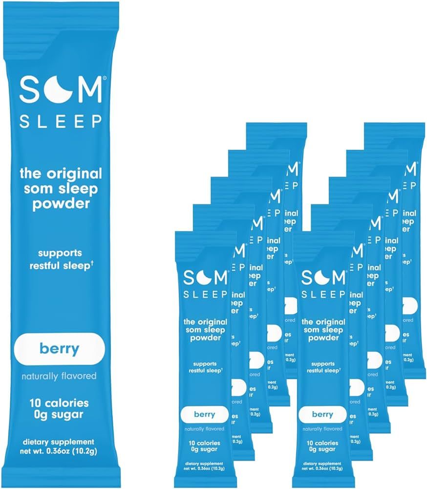 Som Sleep, Restful Calm Sleep Powder Drink Mix w/Melatonin, Magnesium, Vitamin B6, L-Theanine & G... | Amazon (US)
