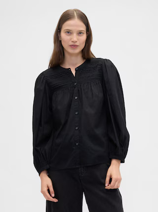 Relaxed Puff Sleeve Lace Top | Gap Factory