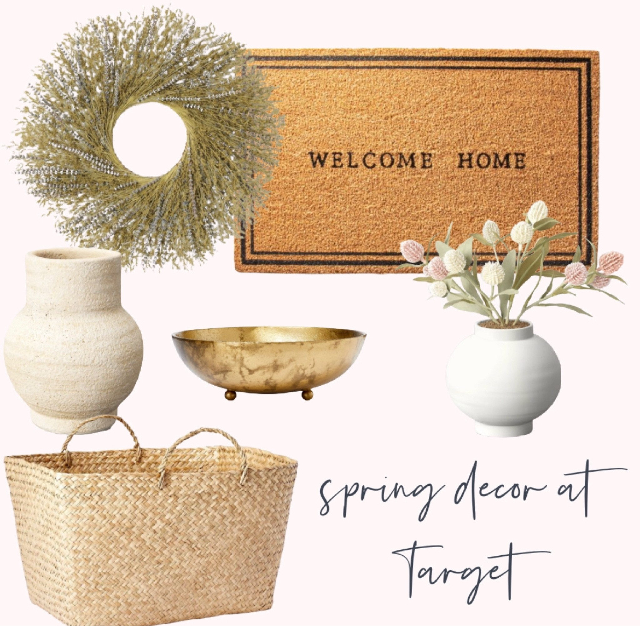 welcome mat, wreath, vase, florals, basket

#LTKunder50 #LTKhome #LTKstyletip