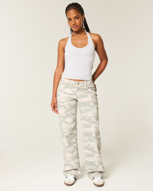 Women's Curvy Low-rise Y2K Camo Baggy Jeans | Women's Bottoms | HollisterCo.com | Hollister (US)