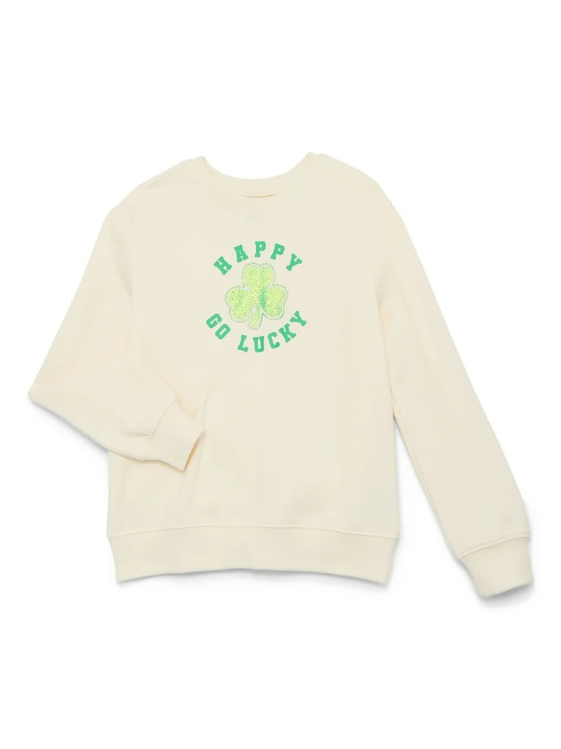 St. Patrick's Day Girls Fleece Graphic Sweatshirt from Way To Celebrate, Sizes 4-18 | Walmart (US)