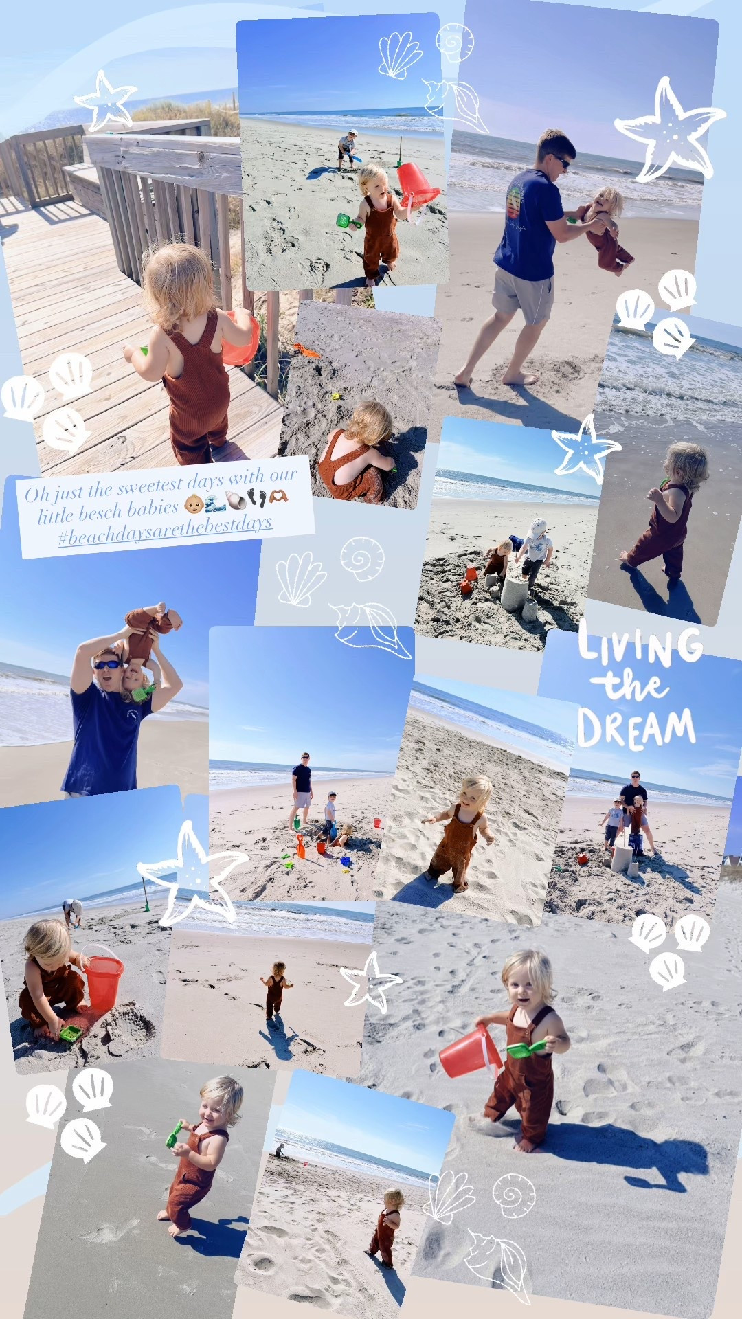 Oh just the sweetest days with our little besch babies 👶🏼🌊🐚👣🫶🏽#beachdaysarethebestdays 