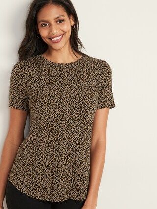 Luxe Printed Crew-Neck Tee for Women | Old Navy (US)