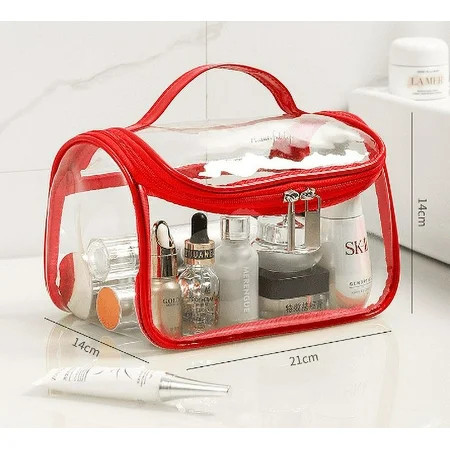 Clear Toiletry Bag Pack Approved Travel Toiletry Bag Carry on Travel Accessories Bag Airport Airline Quart Size Bags Water Repellent Makeup Cosmetic Bag for Women (Black-pcs) | Walmart (US)