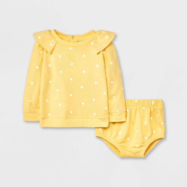 Baby Girls' Sweatshirt & Shorts Set - Cat & Jack™ Yellow | Target