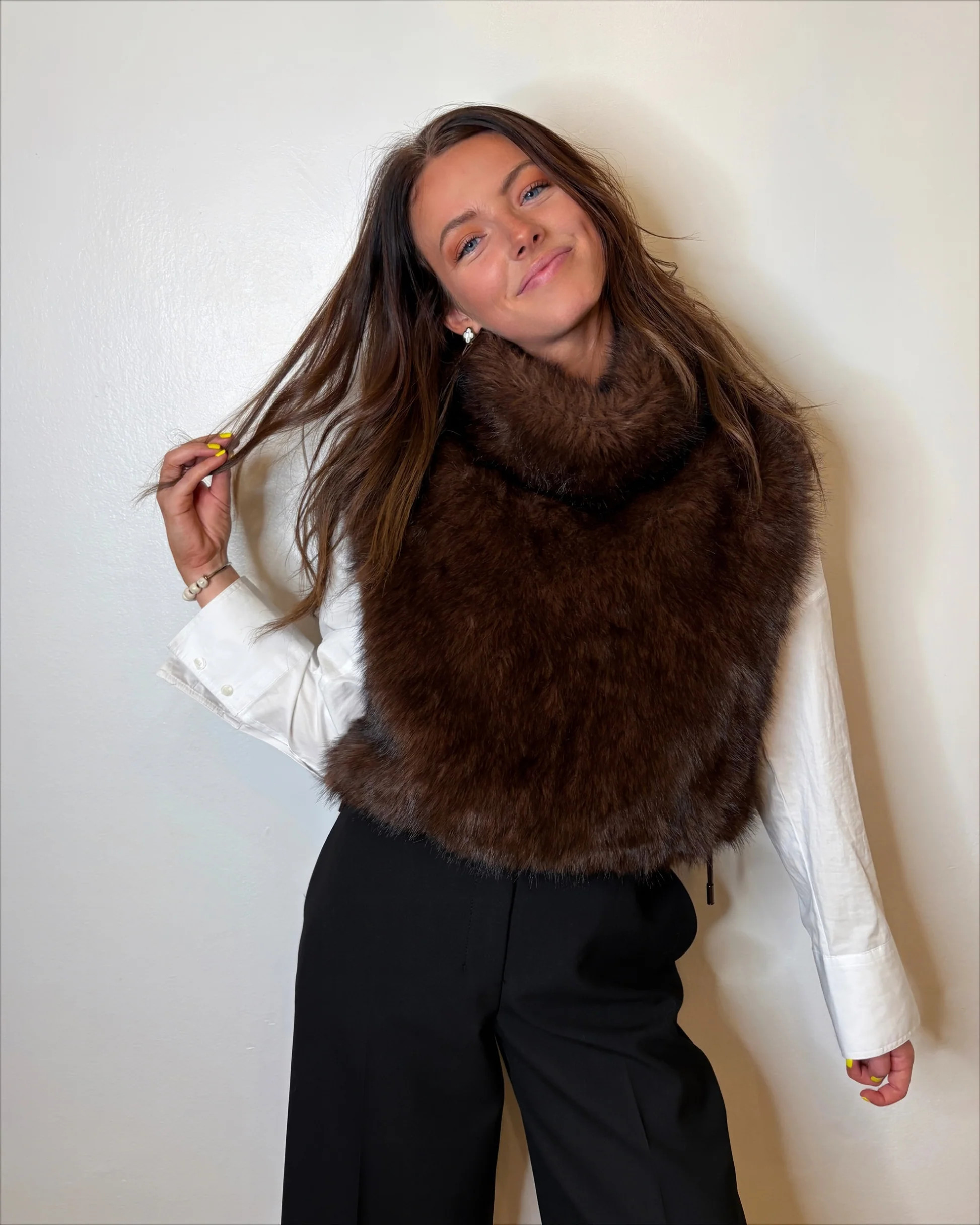 The Sabrina Chocolate Pullover Vest | Jocelyn