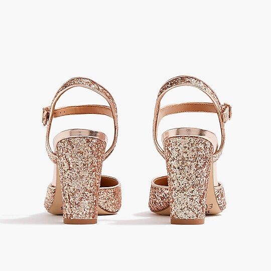 Glitter pointy-toe heels | J.Crew Factory