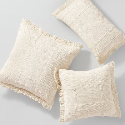 Woven Plaid Throw Pillow Cream - Threshold™ designed with Studio McGee | Target