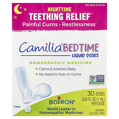 Boiron, Camilia® Bedtime Liquid Doses, 1 Month+, 30 Doses, 0.034 fl oz (1 ml) Each | iHerb