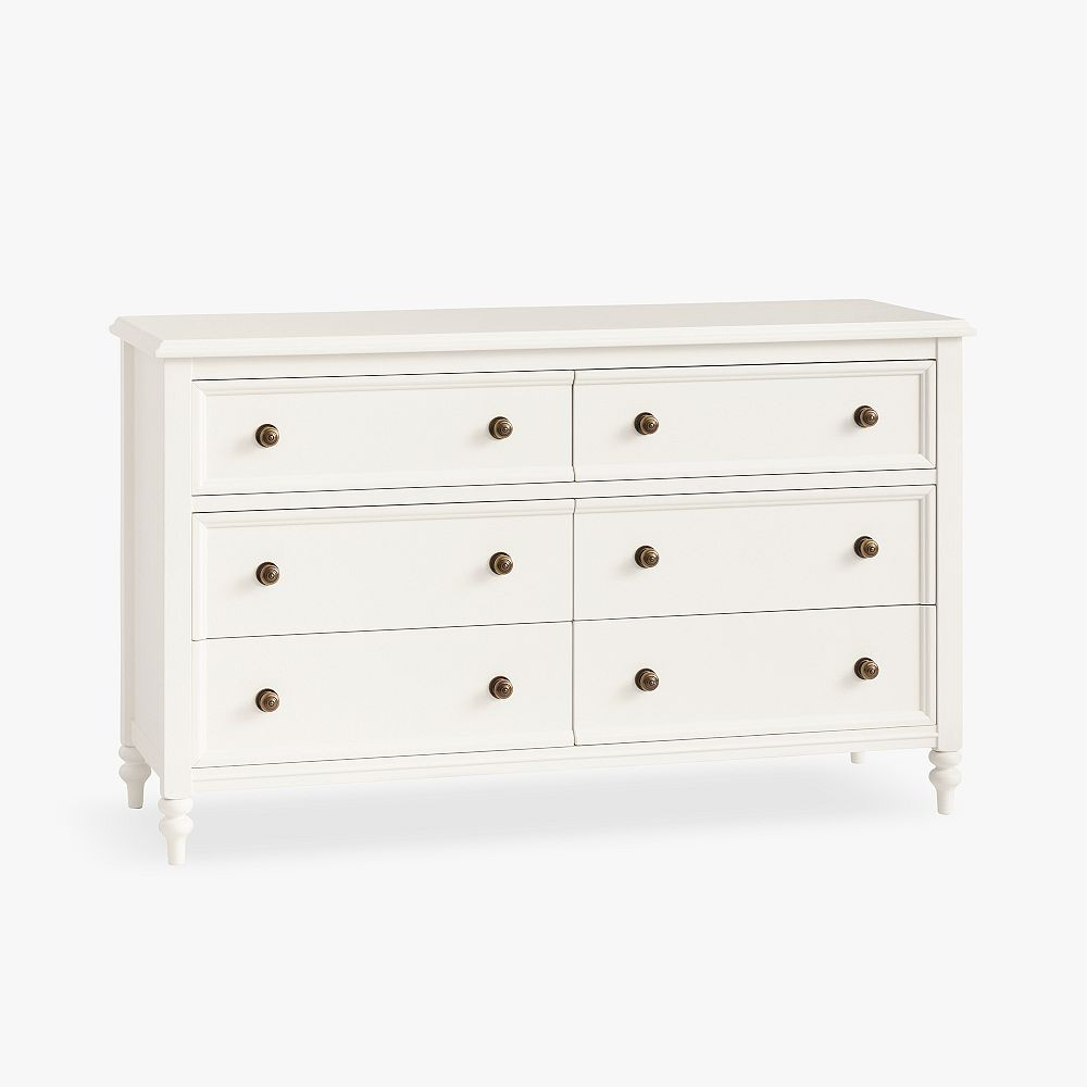 Chris Loves Julia Turned Wood 6-Drawer Dresser (56w x 19d") | Pottery Barn Teen