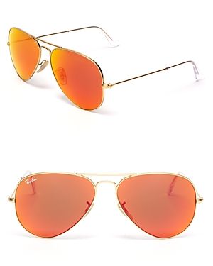 Ray-Ban Mirror Aviator Sunglasses | Bloomingdale's (US)