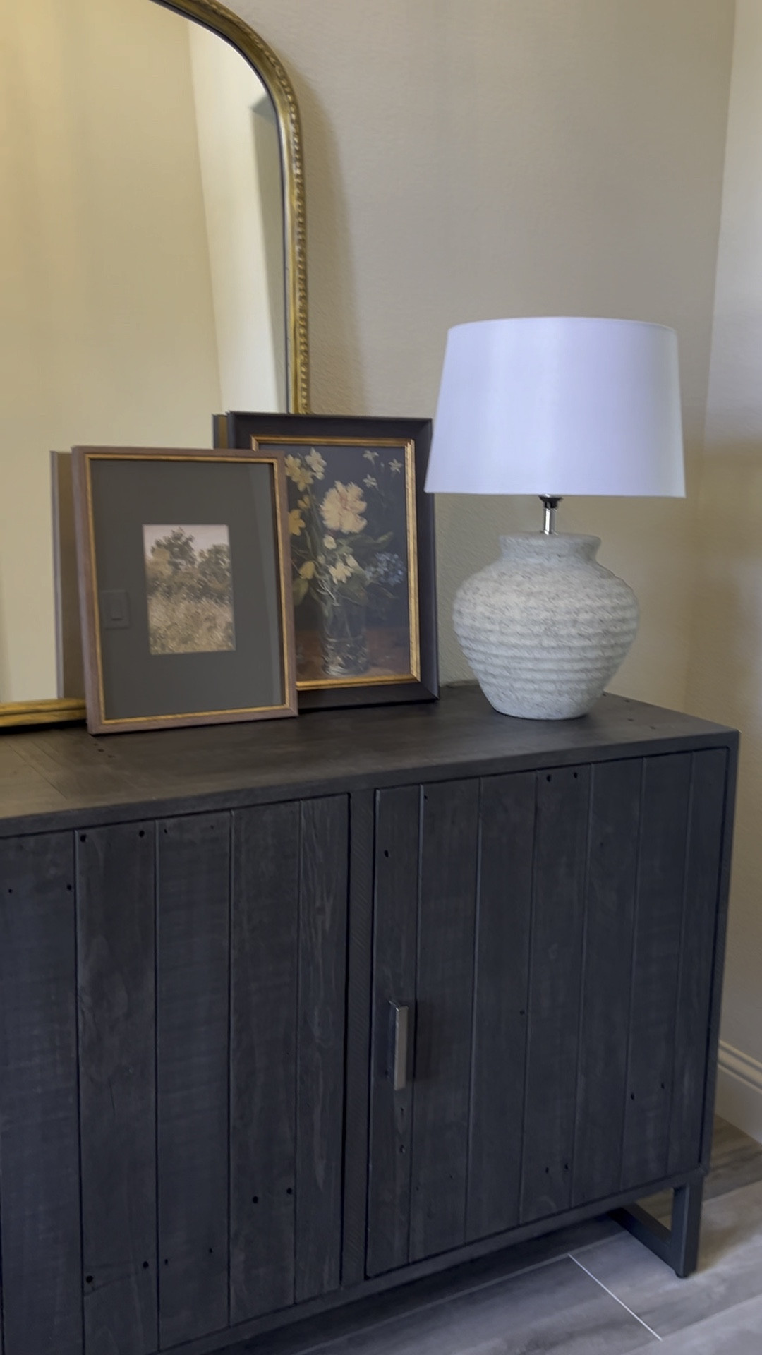 Entryway inspiration. New artwork and stems from target. Loving all the moody colors. 
Sideboard is beautiful pine wood. Also available in brown  

Follow @houseofwest_ on instagram for more inspiration  

#LTKHome