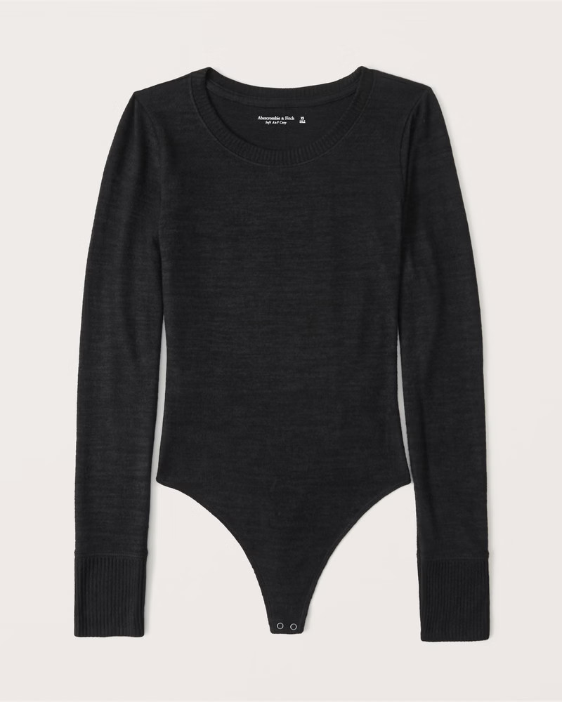 Long-Sleeve Cozy Crewneck Bodysuit | Abercrombie & Fitch (US)
