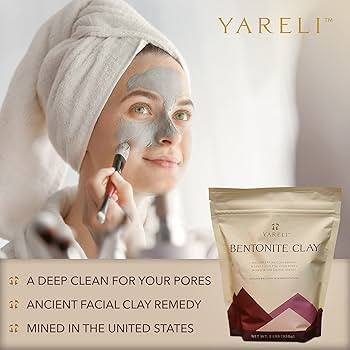 YARELI Bentonite Clay Powder Facial Mask & Detox Bath, Also Known as Indian Healing Clay 2lb (32o... | Amazon (US)