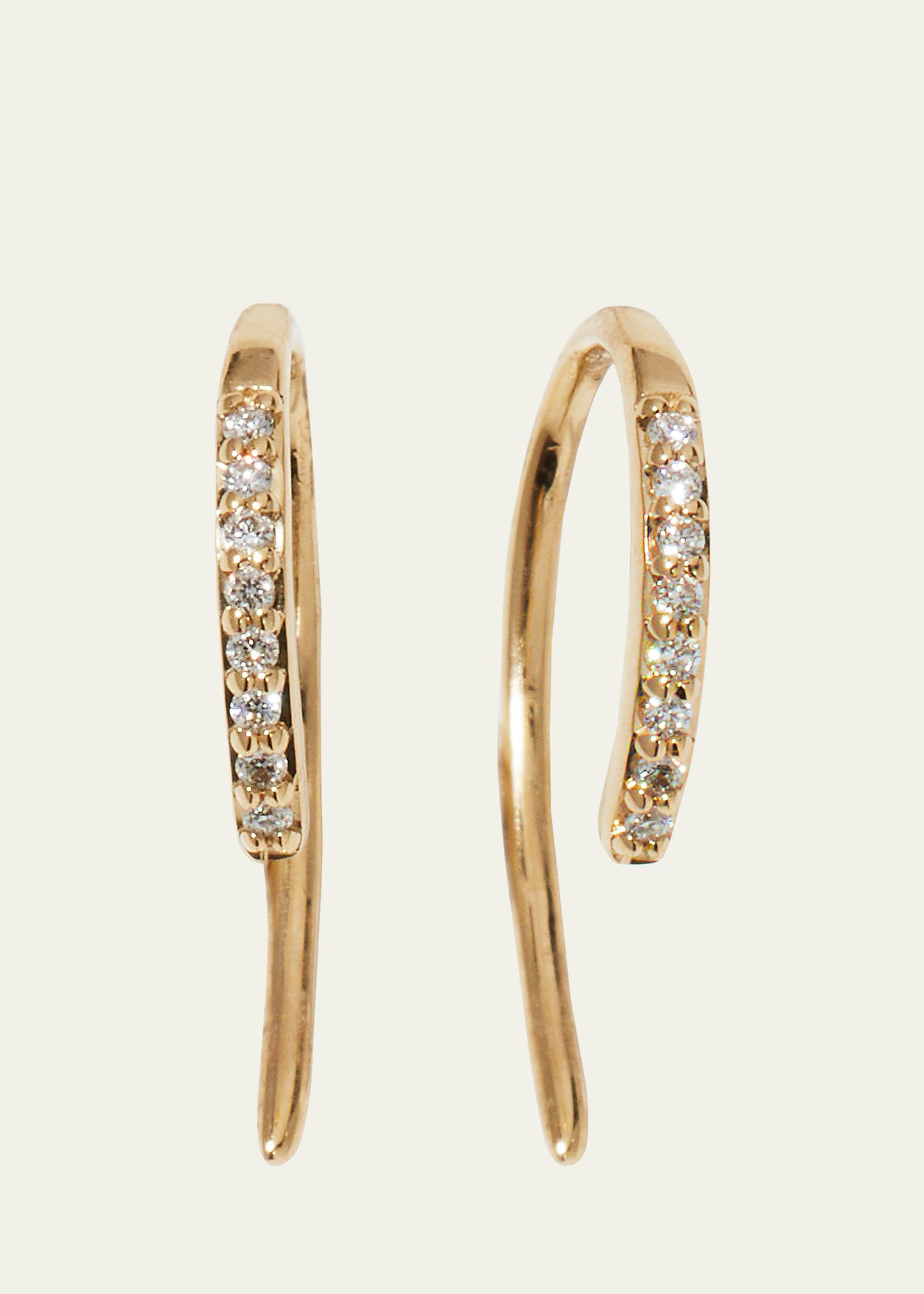 Lana 14k Diamond Mini Hooked Earrings | Bergdorf Goodman