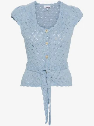 Sold OutGANNIpointelle knit cardigan Email If It's Back | Farfetch Global