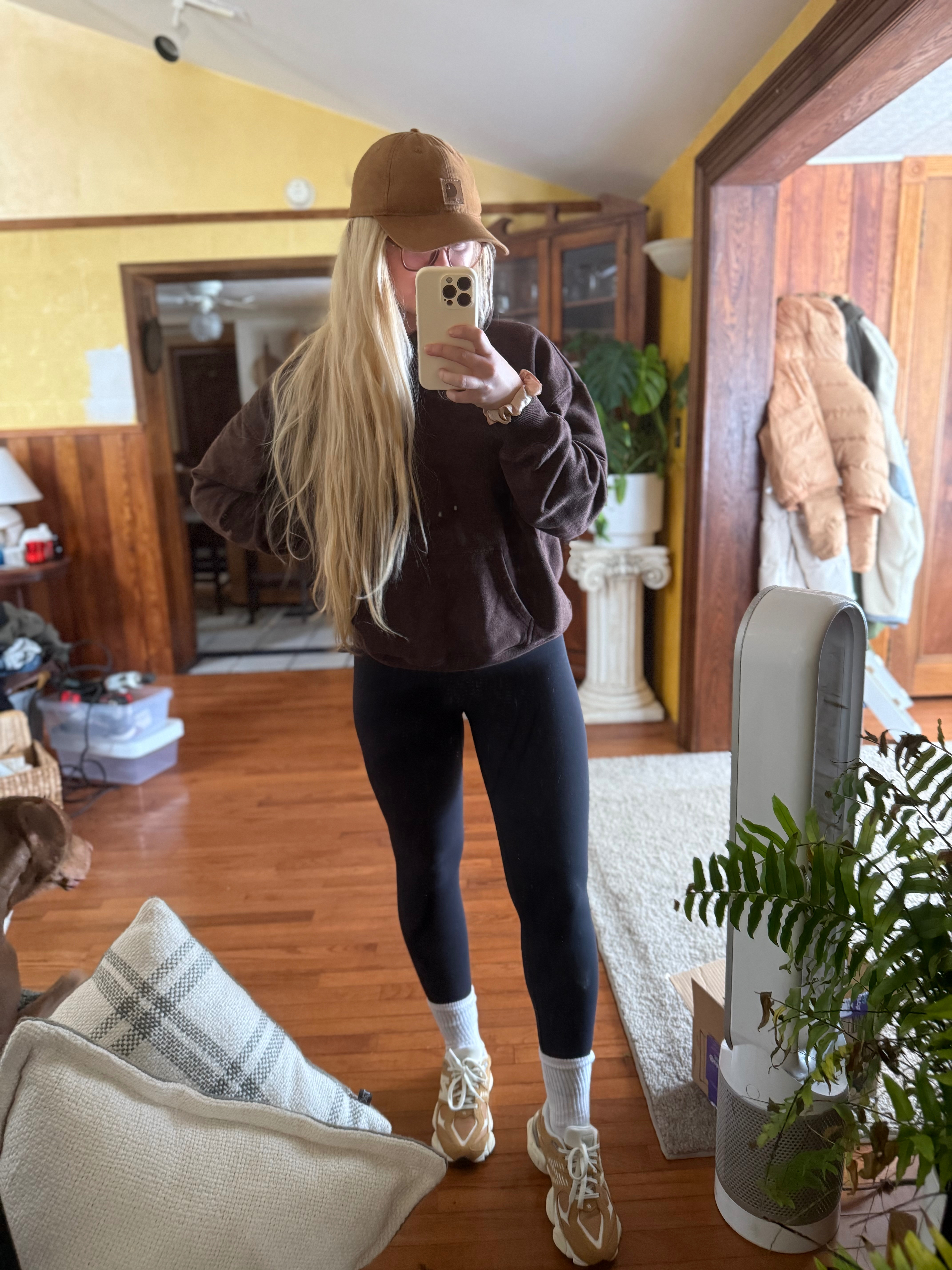 Cozy casual style for when you have errands & projects out the wazoo  ✨🤎 *psa - the best budget cozy hoodies I’ve ever found!! 

Carhartt hat, New Balance 9060 sneakers, leggings, and hollister unbranded hoodie. Perfect combo for comfort and getting stuff done! Definitely my go-to look for laid-back days. ✌️ #CasualVibes #ComfyOutfit #EverydayStyle #cozy #ootd #outfit  

 

#LTKActive #LTKTravel #LTKFindsUnder50
