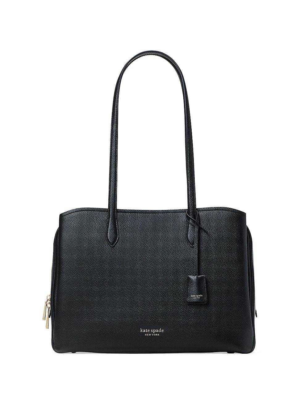 Women's Hudson Pebbled Leather Tote - Black | Saks Fifth Avenue