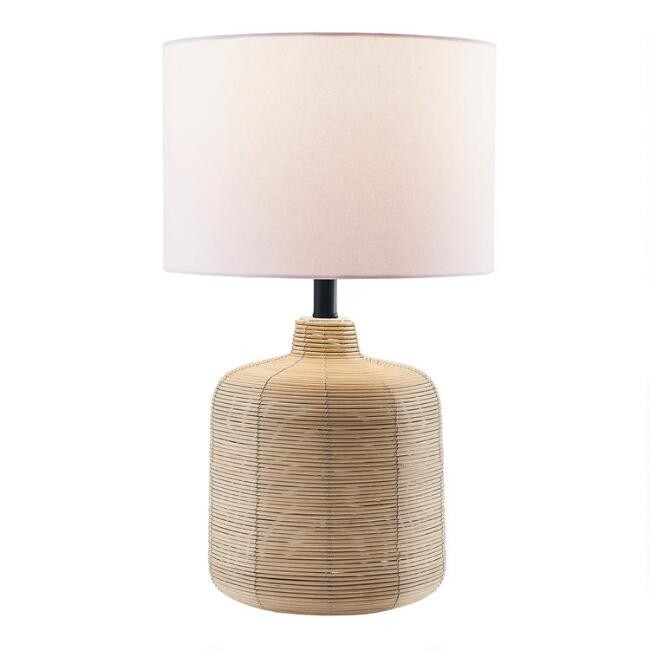 Natural Woven Rattan Sabina Table Lamp | World Market