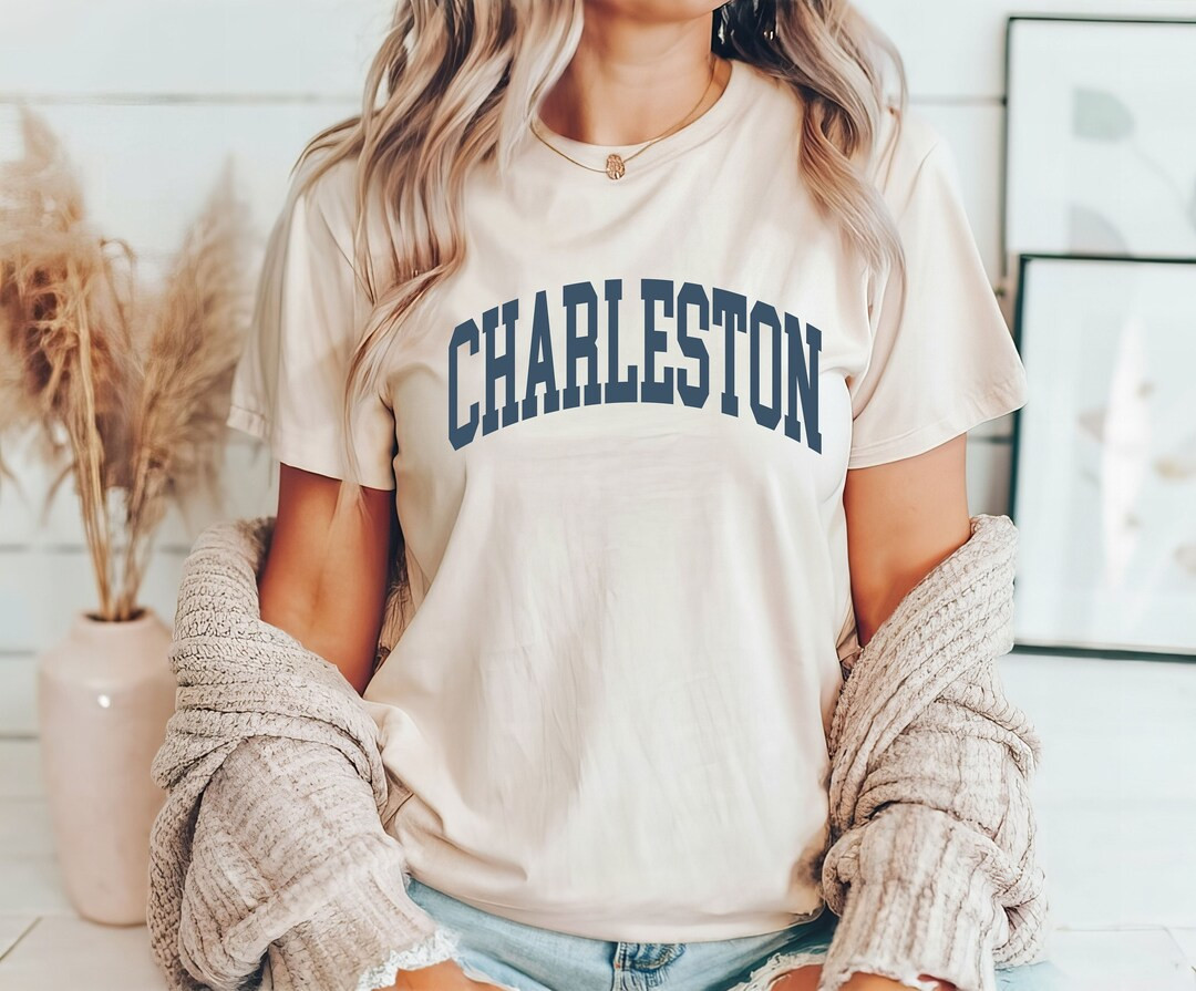 Charleston City Shirt, South Carolina SC T-shirt, Vintage Varsity Aesthetic, Trendy Travel Destin... | Etsy (US)
