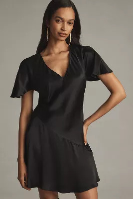 By Anthropologie Short-Sleeve V-Neck Mini Dress | Anthropologie (US)