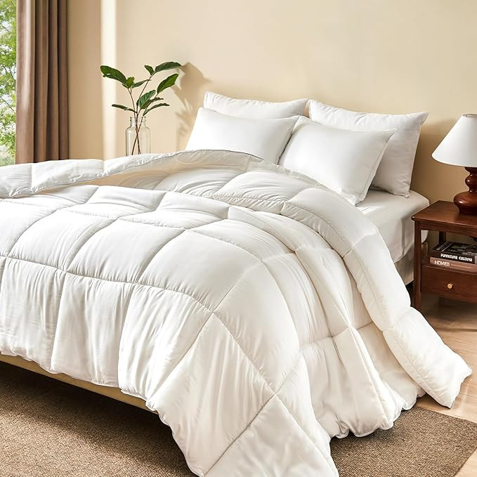 BPC Feather Down Comforter Super King for All Season, 750 Fill-Power Cloud Fluffy Duvet Insert wi... | Amazon (US)