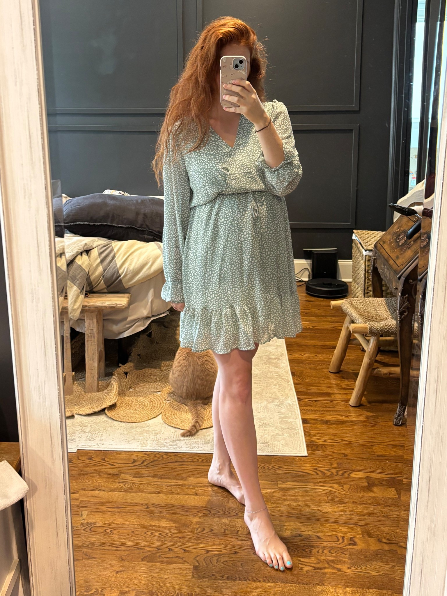 The perfect maternity friendly dress! I’m wearing a size large here. This is a dress you can wear while pregnant and also after postpartum. It’s got a lot of room in the tummy but just hangs if there’s nothing there. I love love love the green color but there are a lot of color options in this style. 
.
.
#maternity #babybump #dresses #fall

#LTKStyleTip #LTKFindsUnder50 #LTKBump