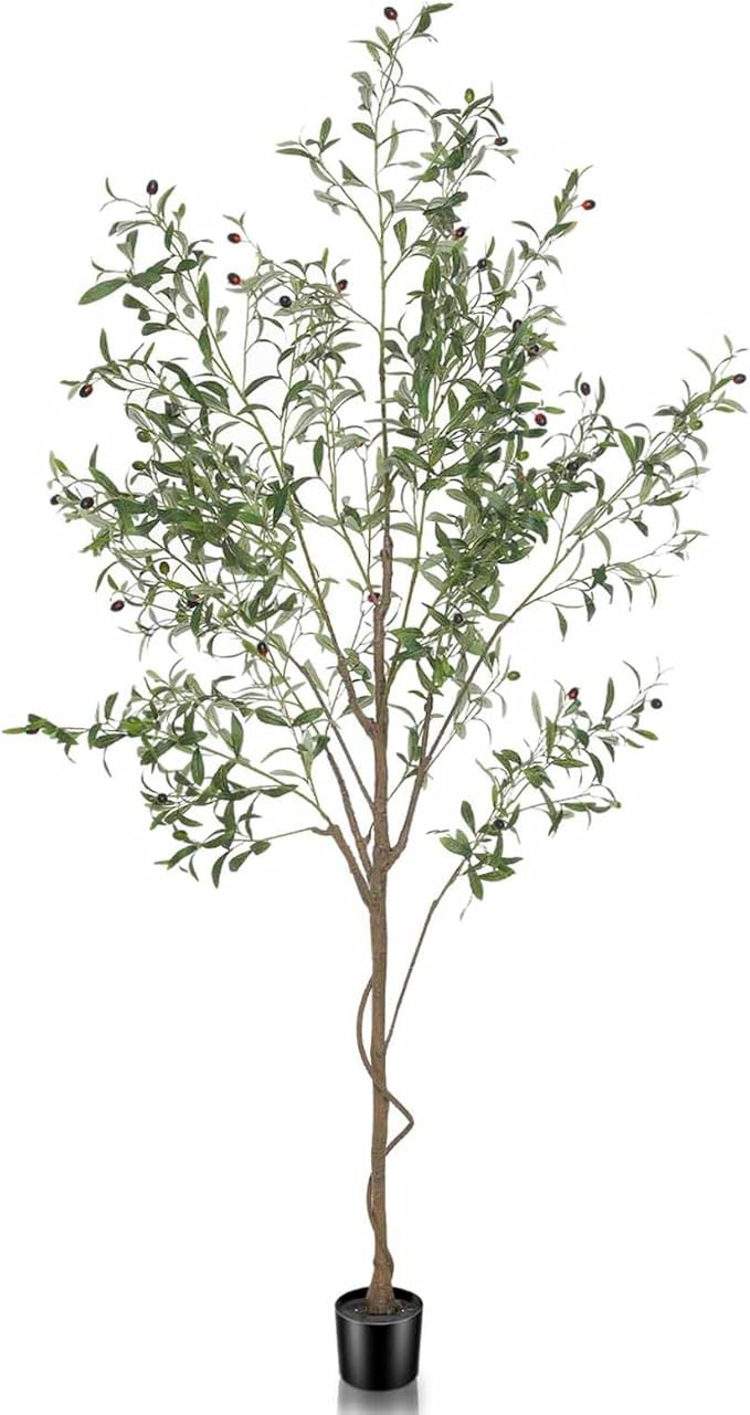 Faux Olive Tree 7ft, Tall Fake Olive Tree with Large Olive Branches and Fruits, Artificial Olive ... | Amazon (US)