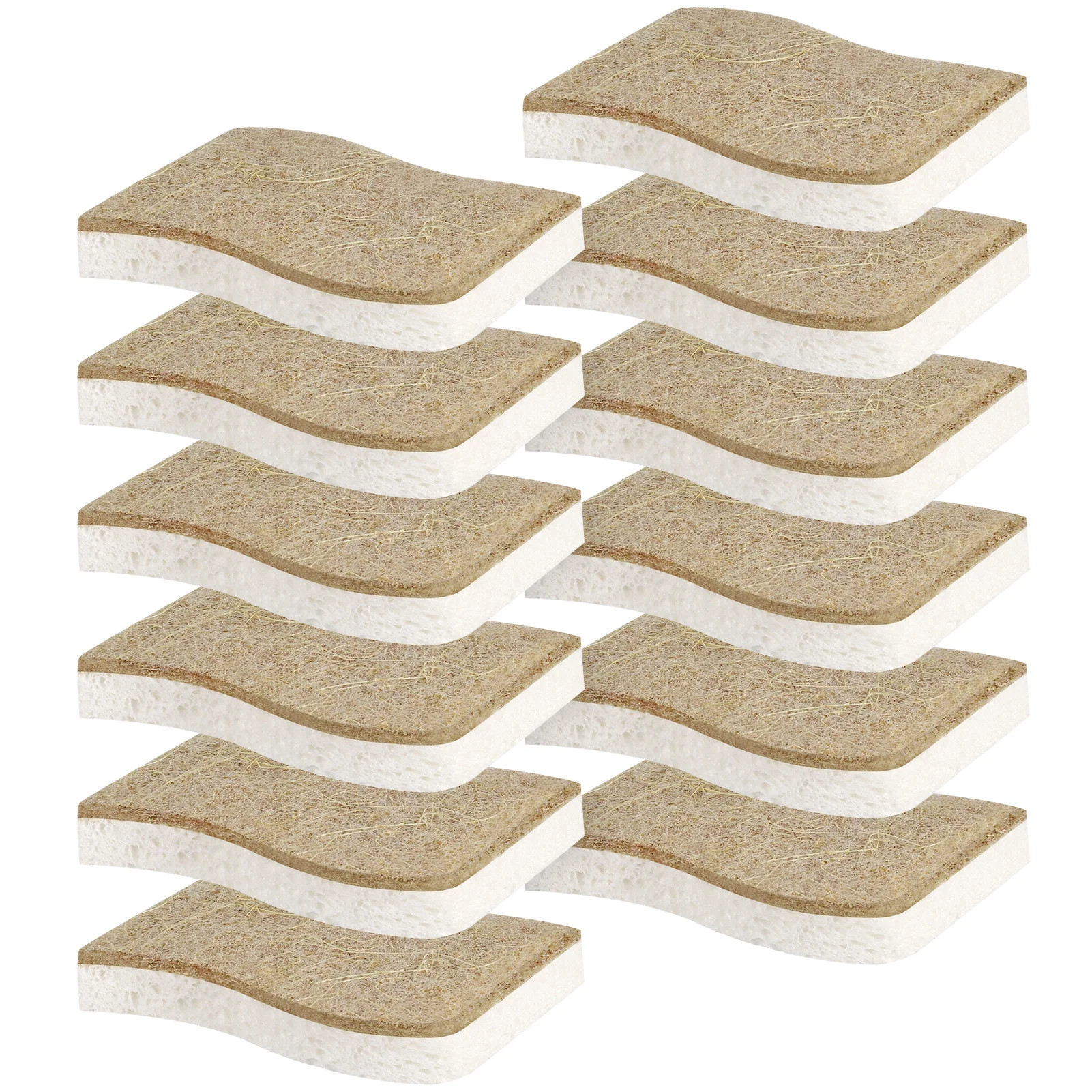 sixwipe 12 Pack Natural Kitchen Sponge, Biodegradable Compostable Cellulose and Coconut Scrubber ... | Walmart (US)