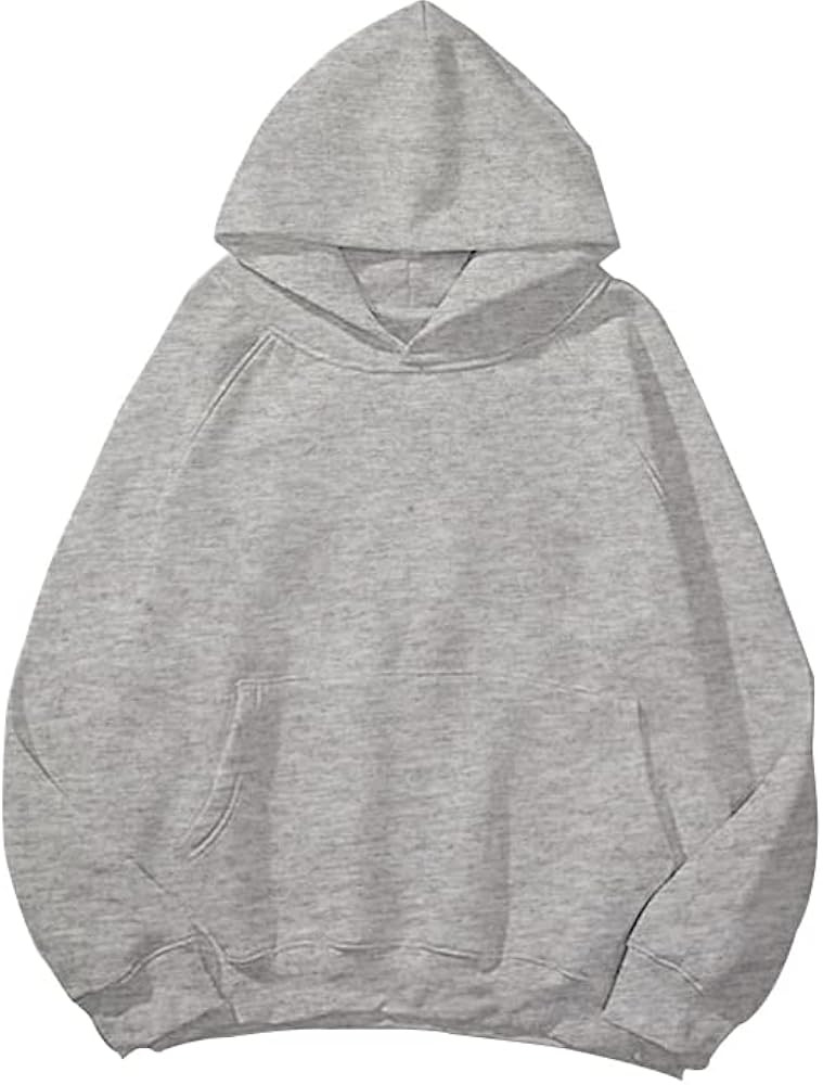 Lauweion Women Solid Basic Fleece Letter Loose Hoodie Sweatshirt Long Sleeve Kangaroo Pocket Drop... | Amazon (US)