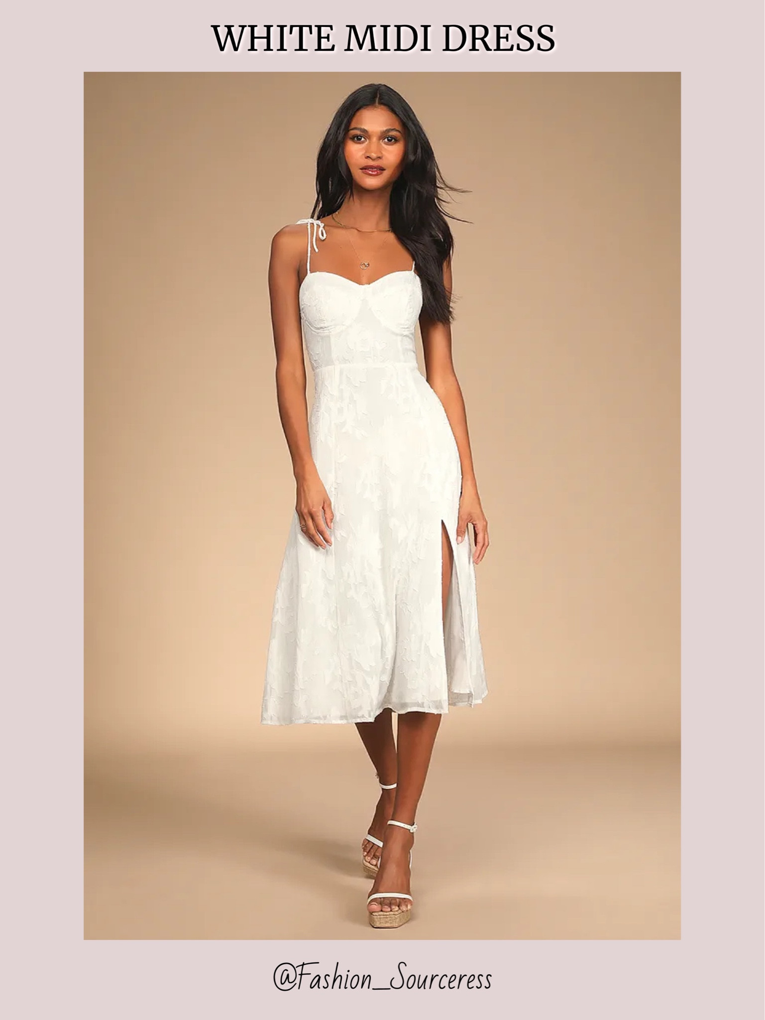 open lace back dress White Corset Midi Dress Off Shoulder with A-Line Skirt | Bridal Shower,  Rehearsal Dinner & Cocktail Dress main image 1