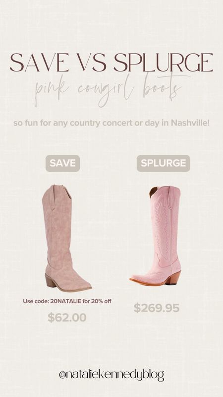 SAVE vs. SPLURGE: pink cowgirl boots 💗