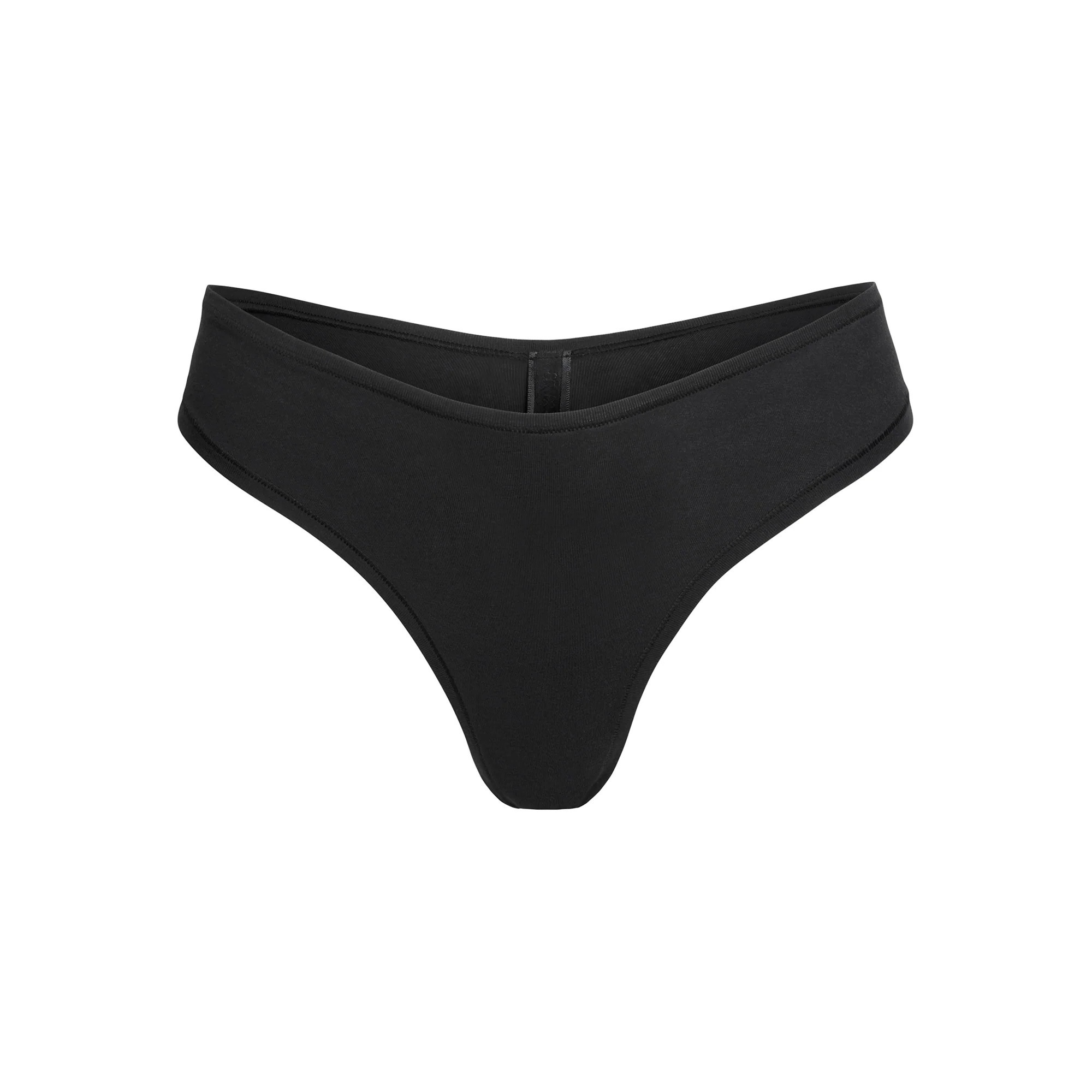 SKIMS Dipped Thong | Black | XS | Cotton Jersey | SKIMS (US)