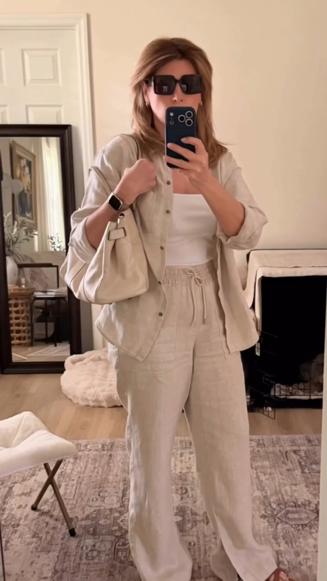 Effortless linen, elevated 🤍

This Athleta set is one of those outfits that always works—lightweight, breathable, and tailored just enough to feel polished without trying. I love how the relaxed fit still gives shape (perfect for tall, mid-size frames).

Paired it with warm leather sandals, a soft neutral bag, and my go-to oversized sunglasses for that quiet luxury, everyday look.

This is what I reach for when I want to look put together in seconds.

#athleta #linenstyle #neutraloutfits #over50style #effortlessstyle

Comment SHOP below to receive a DM with the link to this post on my LTK ⬇ https://liketk.it/63fay ltkmidsize ltktall ltkover40