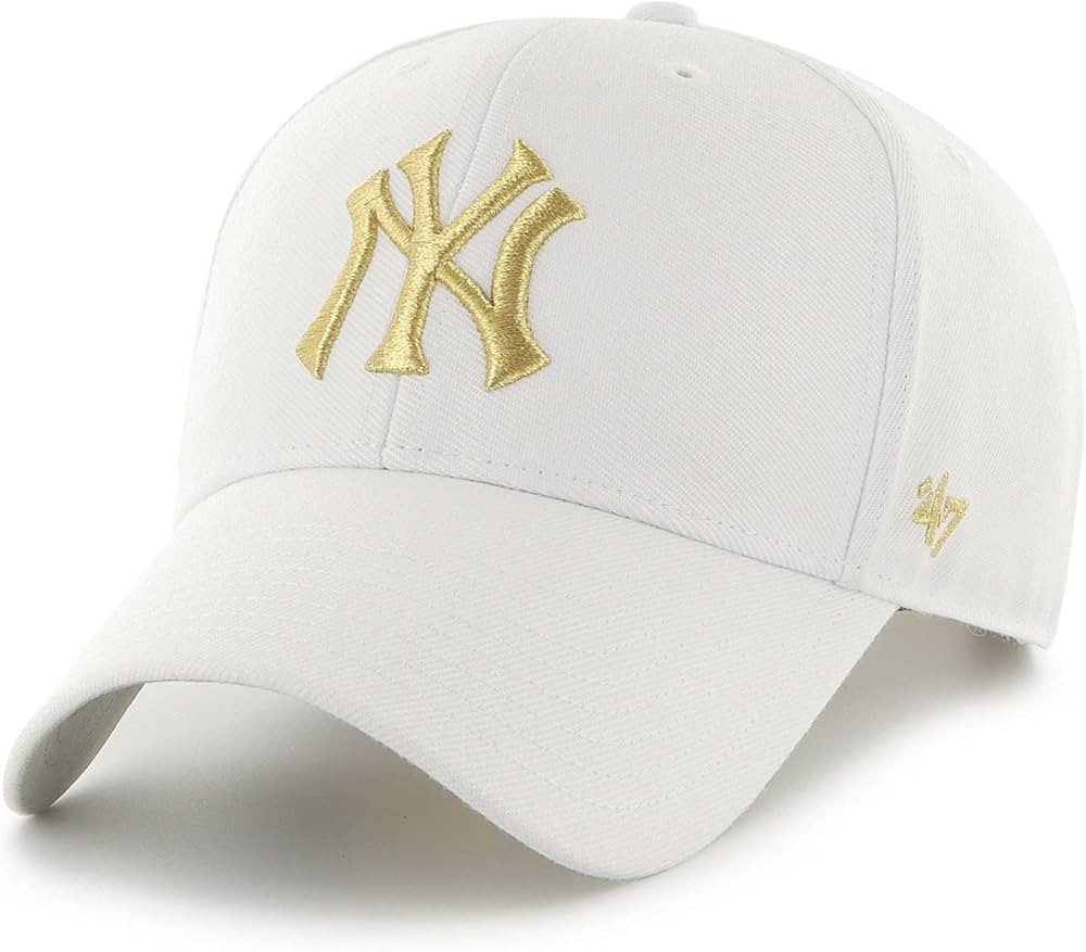 '47 New York Yankees White MLB Metallic Most Value P. Snapback Cap | Amazon (US)