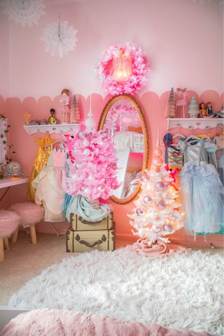 Girls Room Pink Christmas decorations 💖🎄 Pink Christmas trees white Christmas trees, pink wreaths, pink garland, all the sweet pink themed goodies to bring holiday cheer in a girls bedroom. Pink reindeer and cupcake Christmas tree. Holiday deals that can’t be beat! #pinkchristmas #girlsroomdecor #holidaydecor #christmastree #pinkchristmastree #whitechristmastree 

#LTKHolidaySale #LTKHoliday #LTKSeasonal