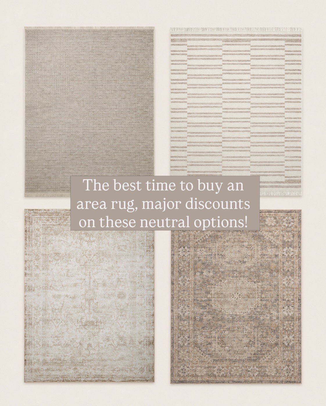 Huge discounts on these neutral Loloi area rugs!!!! Best time to buy rugs during Way Day! Ends tonight!



#LTKSaleAlert #LTKHome