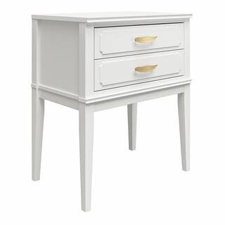 Stella 23.6 in. White Accent Table with 2 Drawers | The Home Depot