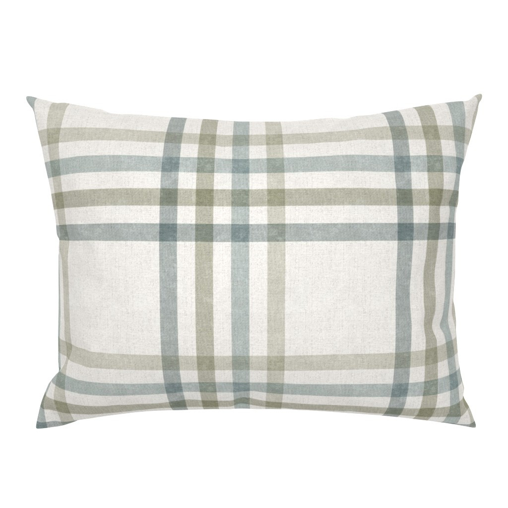 Bradbury Faded Rustic Blanket Plaid - Winter Spruce - small repeat - Cabin Pillow Sham | Spoonflo... | Spoonflower
