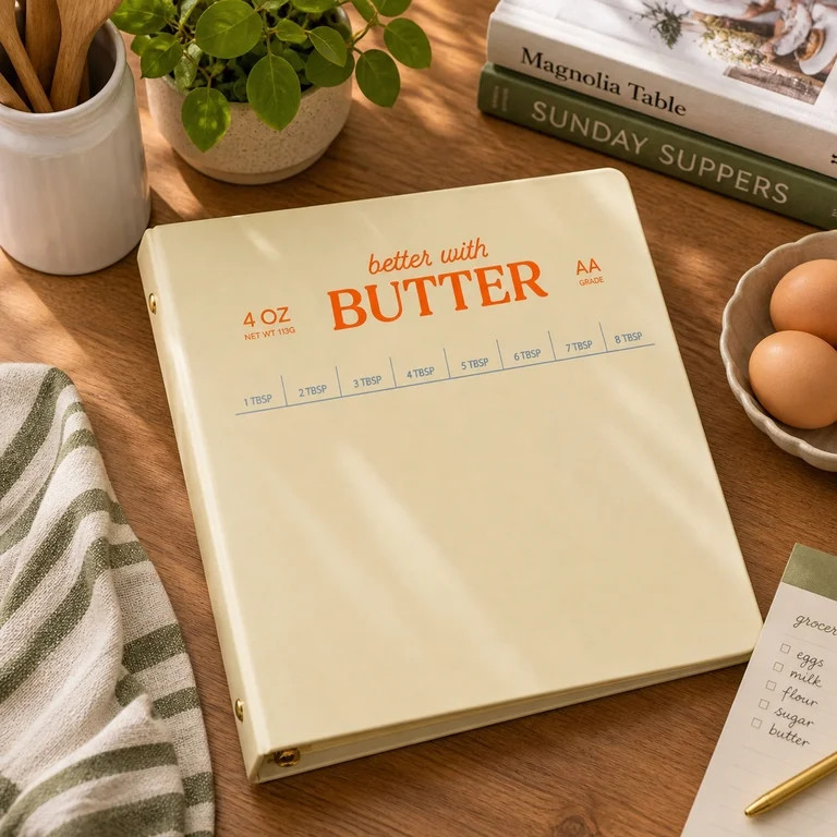Pearhead 1.5" Round-Ring Binder, Butter Design | Walmart (US)